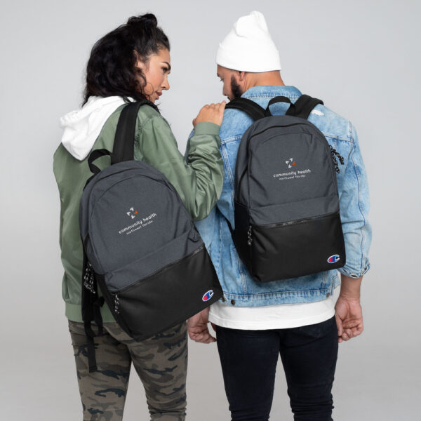 champion backpack heather black black front 61de04ce2764c 600x600 - Embroidered Champion Backpack