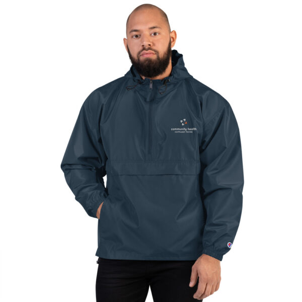 embroidered champion packable jacket navy front 61de0342ce450 600x600 - Embroidered Champion Packable Jacket