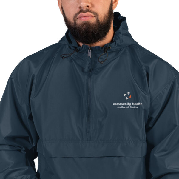 embroidered champion packable jacket navy zoomed in 61de0342ce3f2 600x600 - Embroidered Champion Packable Jacket