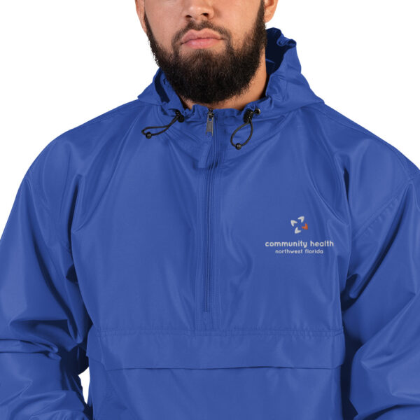 embroidered champion packable jacket royal blue zoomed in 61de0342ce239 600x600 - Embroidered Champion Packable Jacket