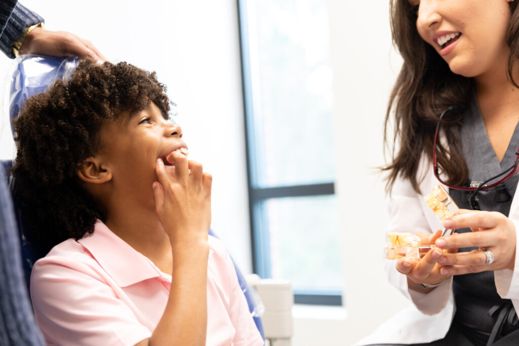 A child at the dentist.