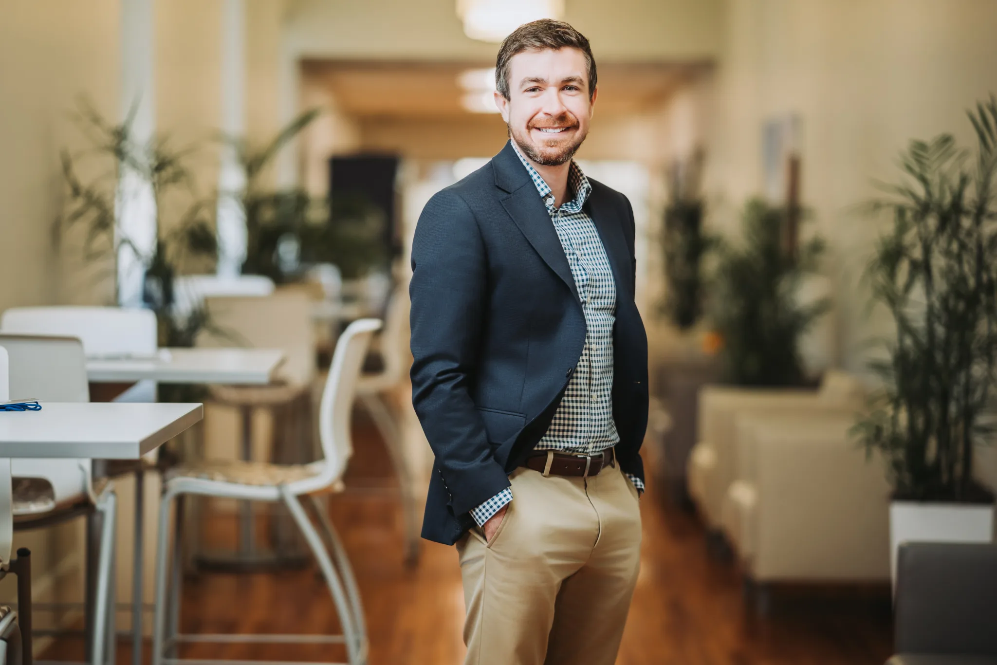A professionally shot portrait of Josh Newby of the Community Health Northwest Florida Foundation board.