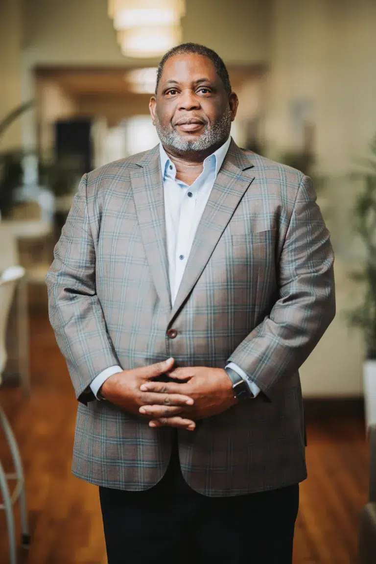 A professionally shot portrait of Community Health Northwest Florida Foundation board chair Marcel Davis.
